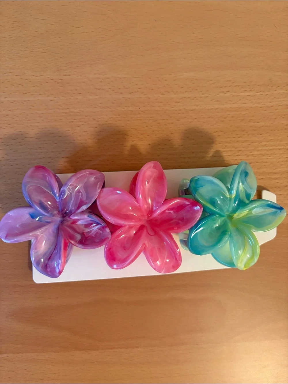 Charles & Keith Swirled Flower Hair Clips in Pink, Purple & Green
